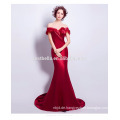 V-Ausschnitt-Wein-Rot-Abschlussball-Kleid-reizvolles Abend-Kleid-festes Nixe-Schatz-Abend-Kleid